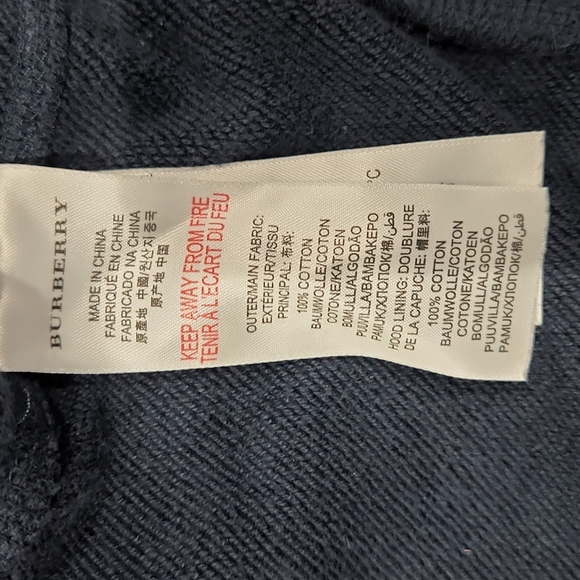 Burberry Kids Navy Blue Zip Up Hoodie Cotton Size 4Y - Picture 7 of 10